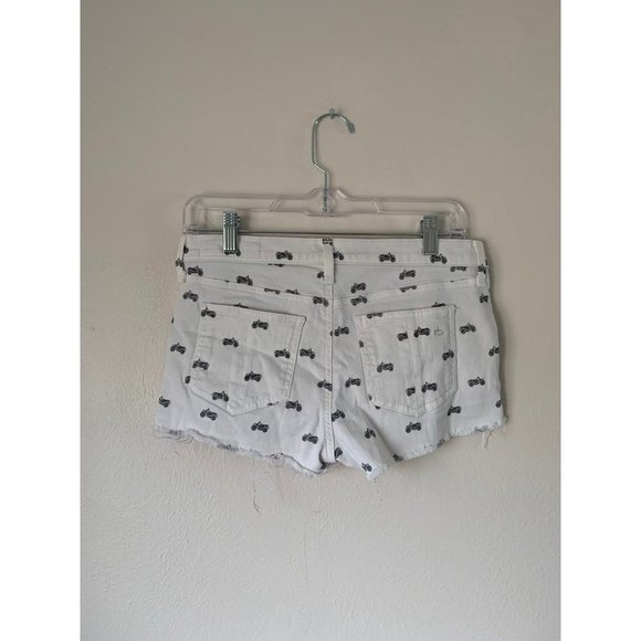 Rag & Bone ๐ Jean Shorts sz26 29 waist White mid rise motocycle print - Picture 5 of 11